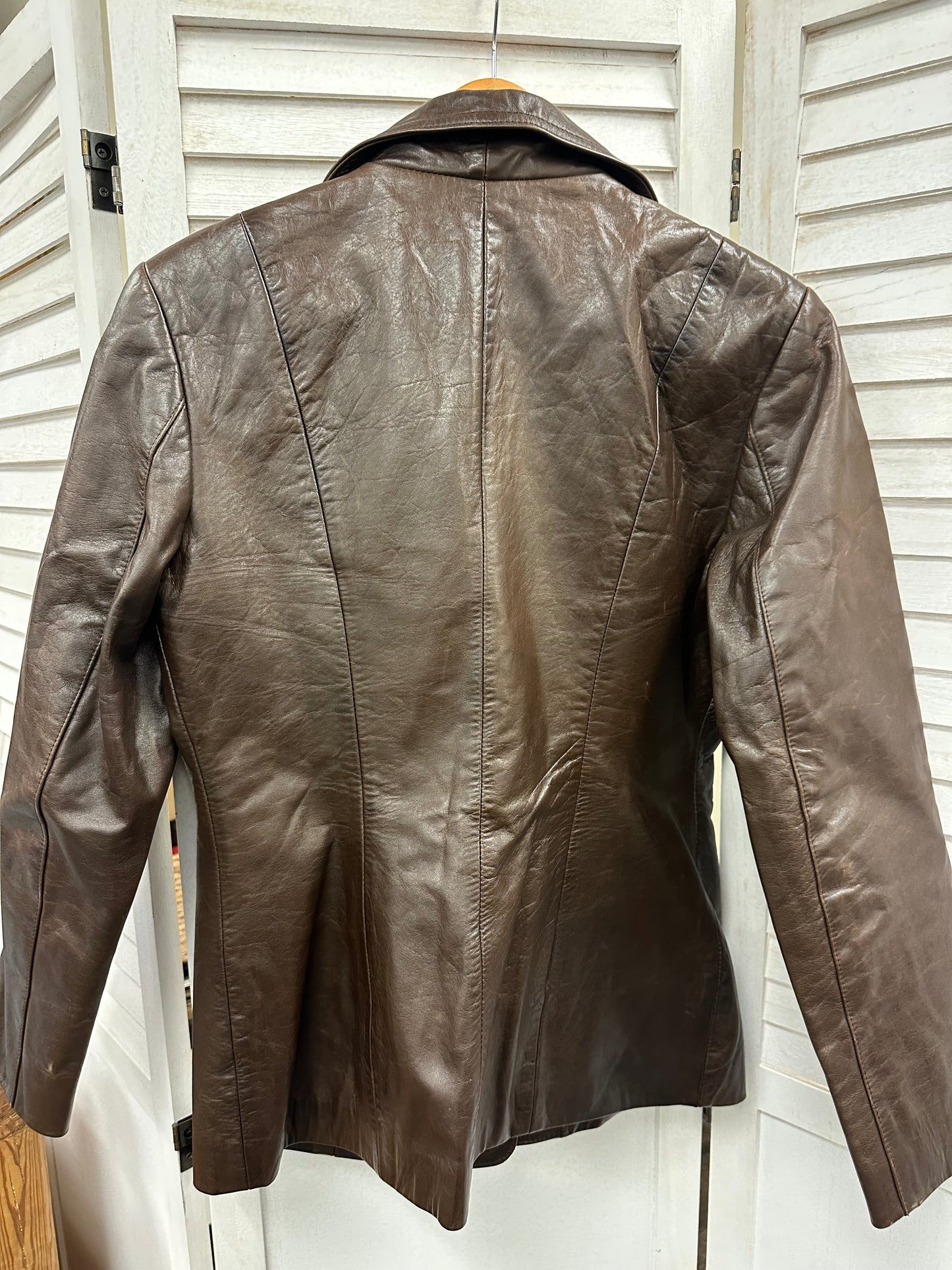 Vintage Chocolate Brown Leather Jacket
