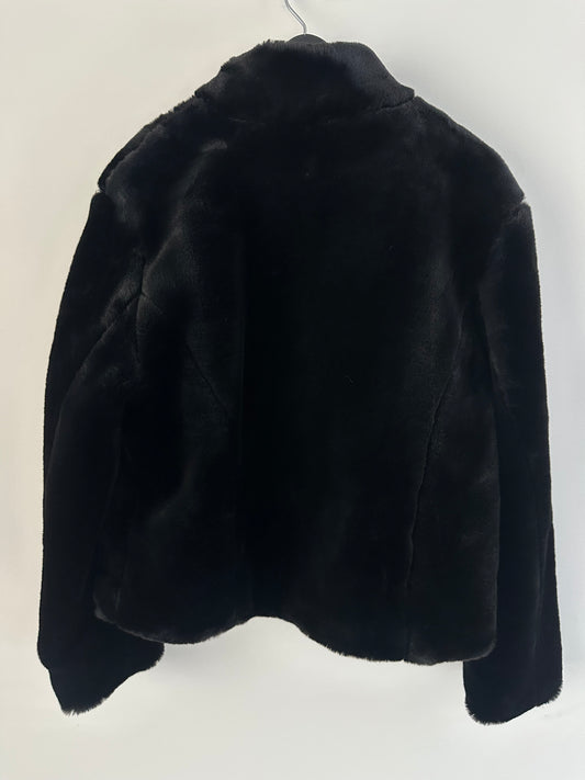 Black Faux Fur Coat