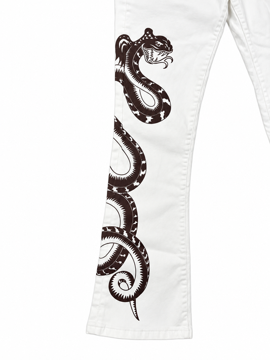 Vintage 90s White Snake Jeans
