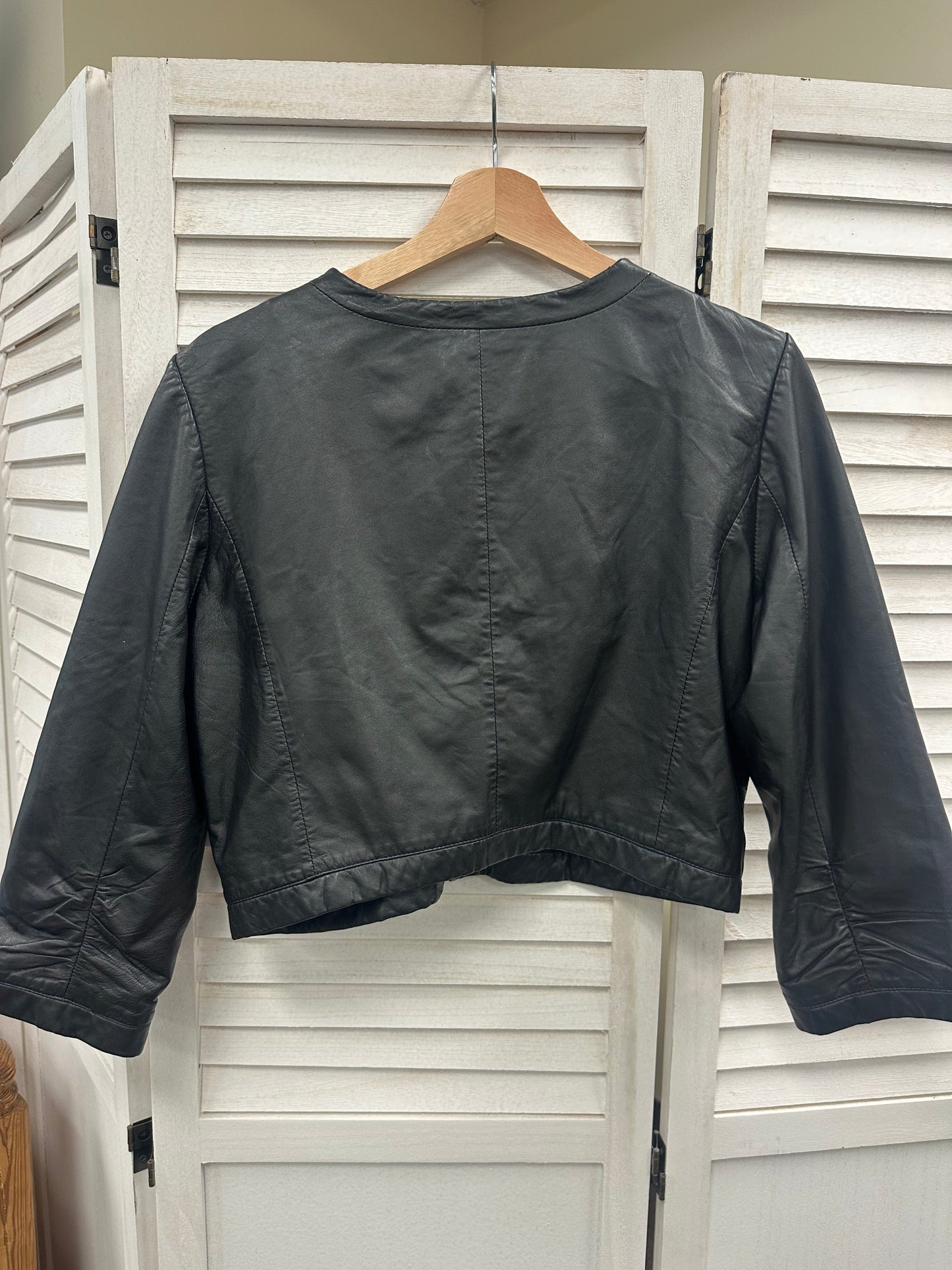 Vintage Cropped Leather Jacket