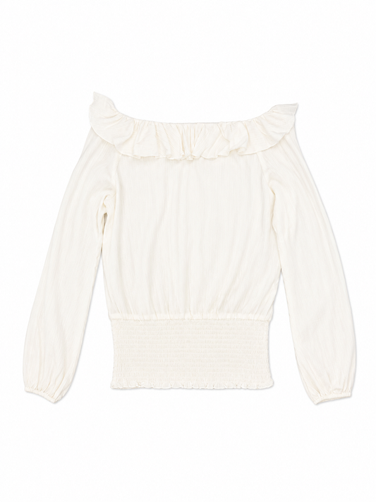 Vintage Y2K Miss Sixty Ruffle Boatneck Blouse