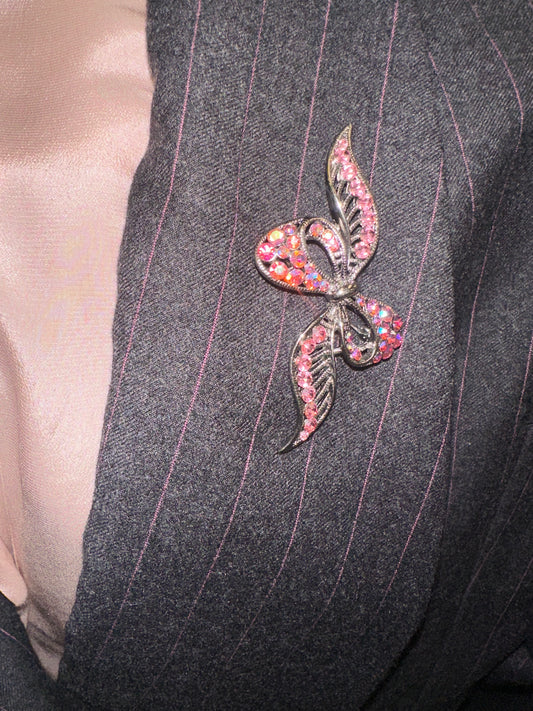 Pink Bow Brooch