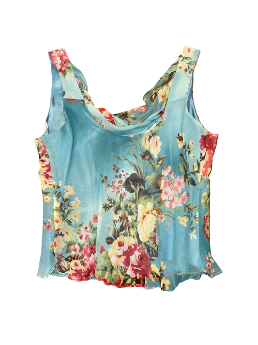 Vintage Silk Floral Tank Top