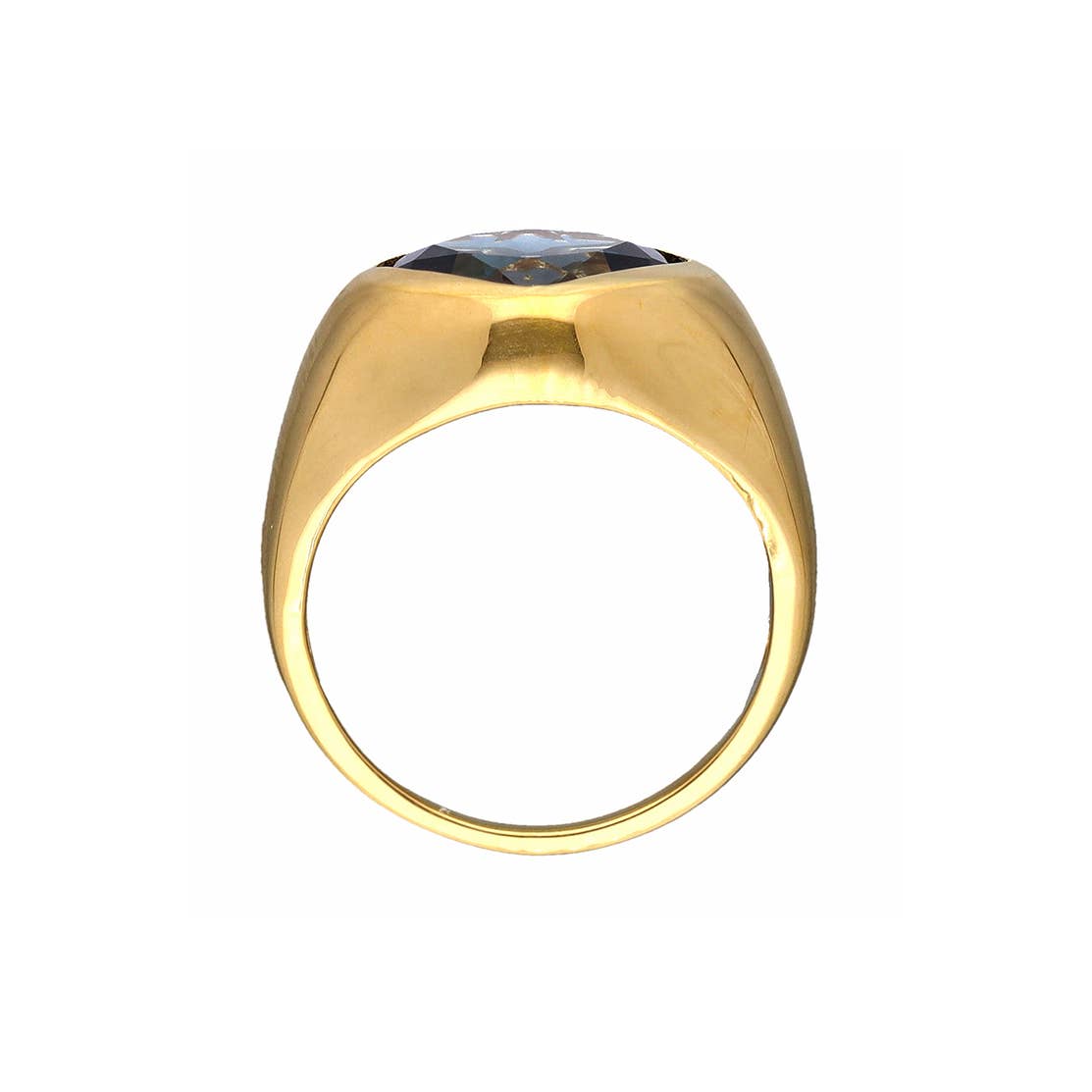 Gold Vermeil Silver Midnight Flame London Blue Topaz Ring