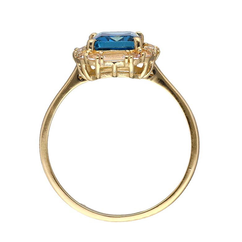 18K Gold Vermiel Silver London Blue Topaz Azure Regalia Ring