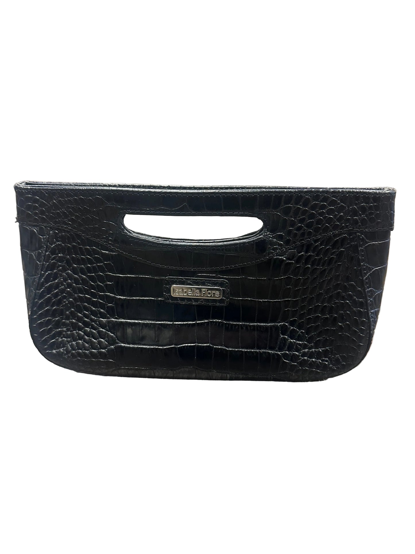 Vintage Croc Embossed Bow Clutch
