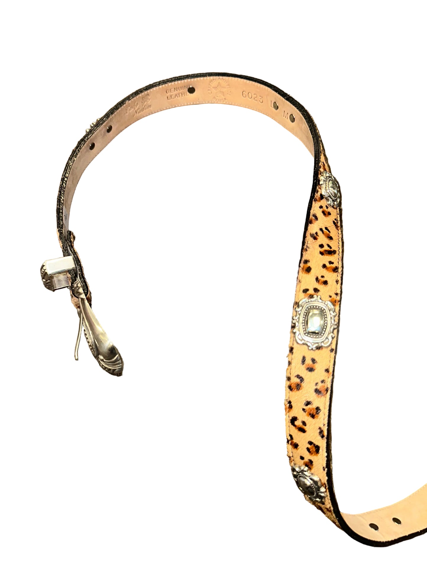 Vintage Cheetah Belt with Silver Accents