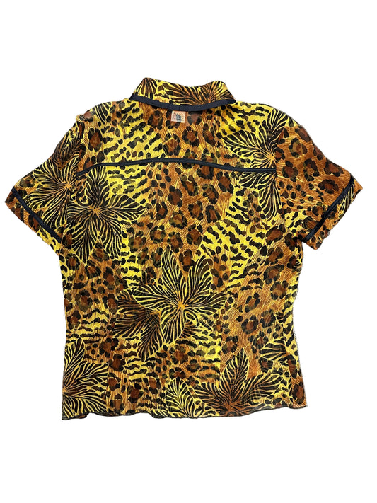 Vintage Sheer Silk Animal Print Blouse