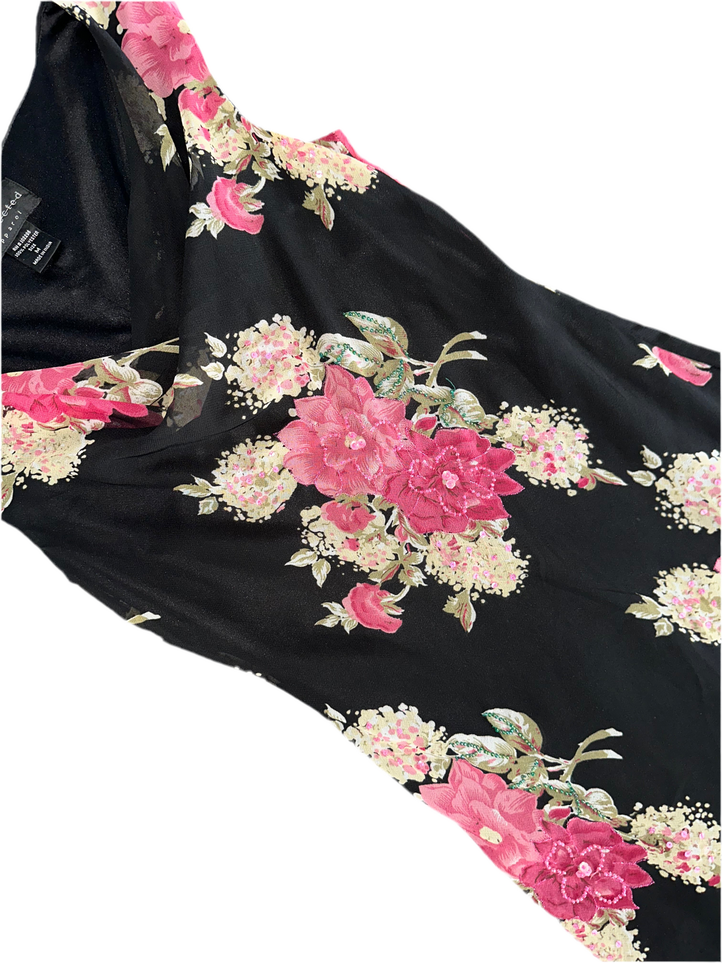 Vintage Floral Cowl Neck Dress