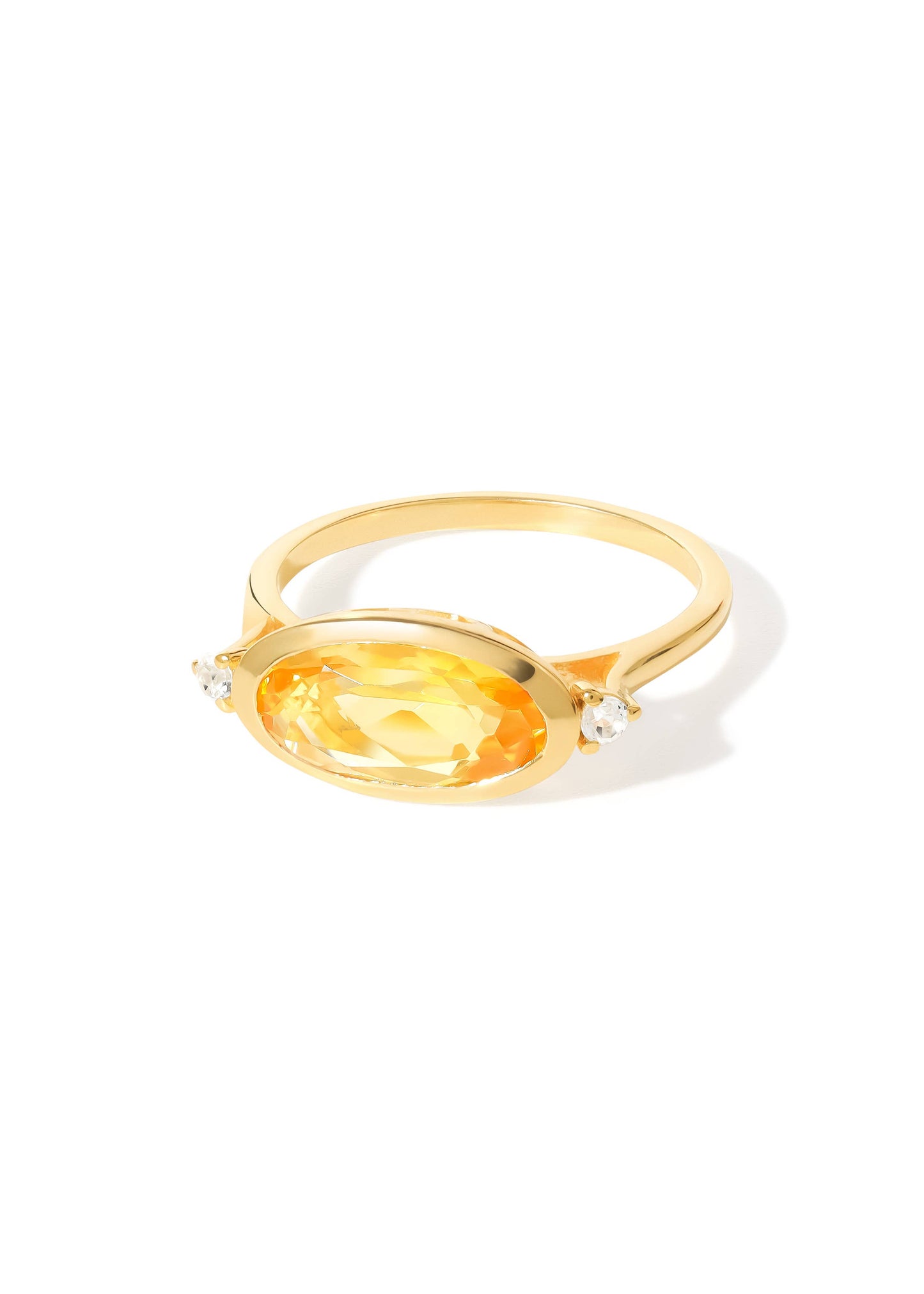 Gold Plated 925 Silver Citrine Elegance Ring
