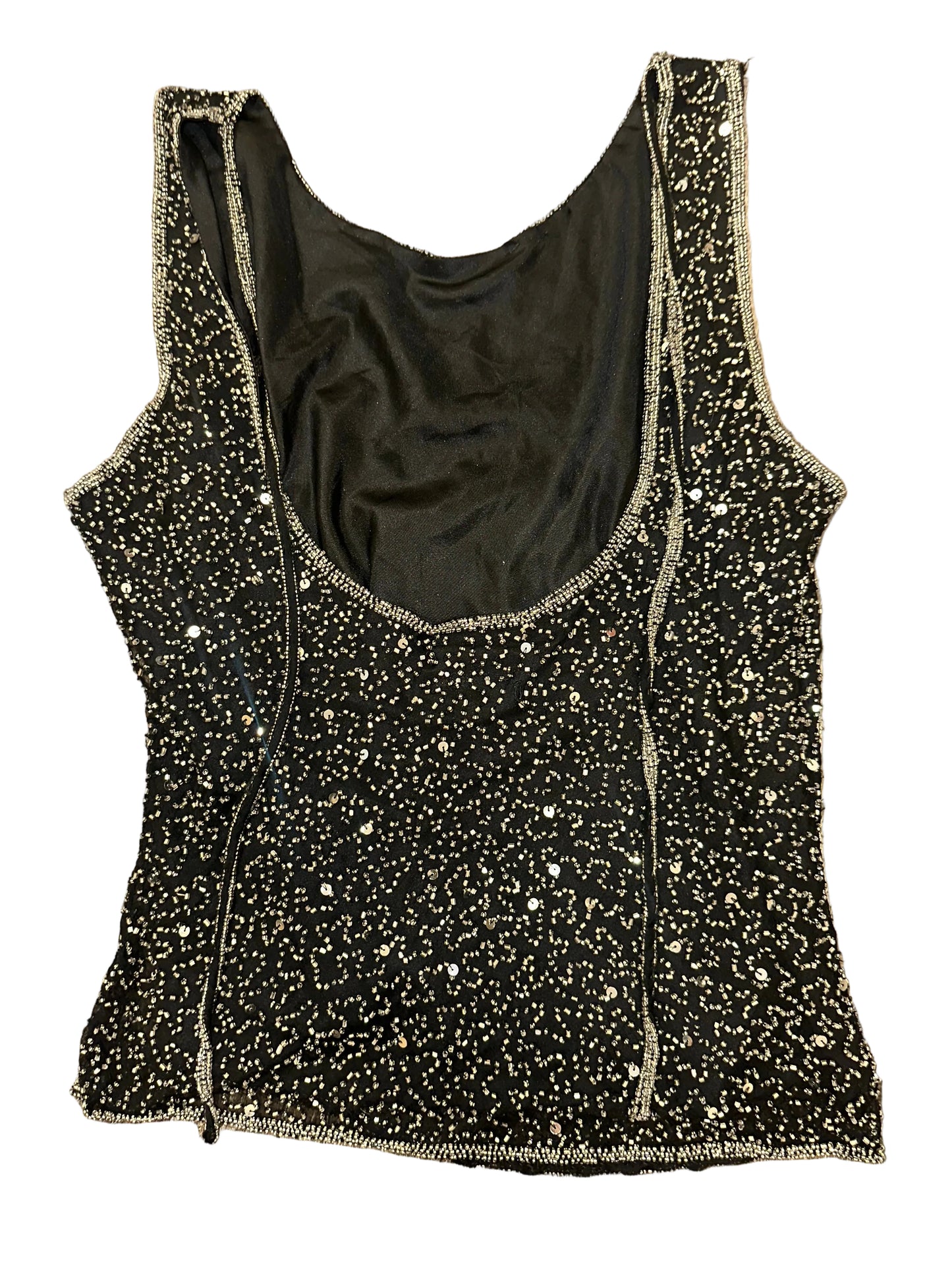 Vintage Silk Beaded Tank Top