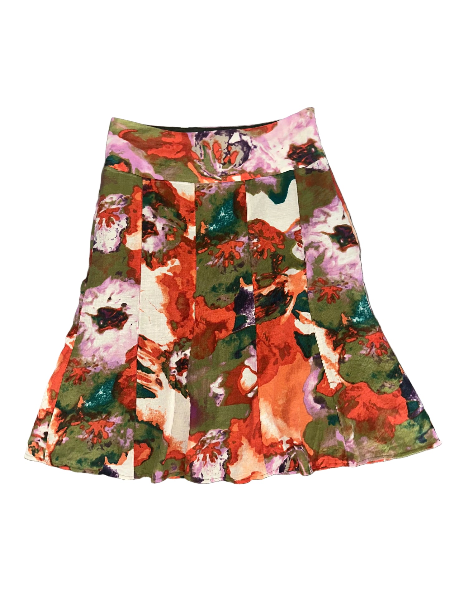 Vintage Patterned Midi Skirt