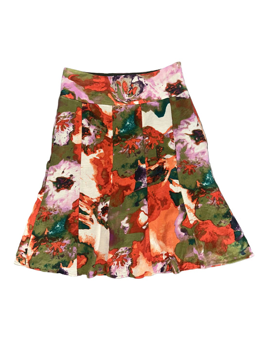 Vintage Patterned Midi Skirt
