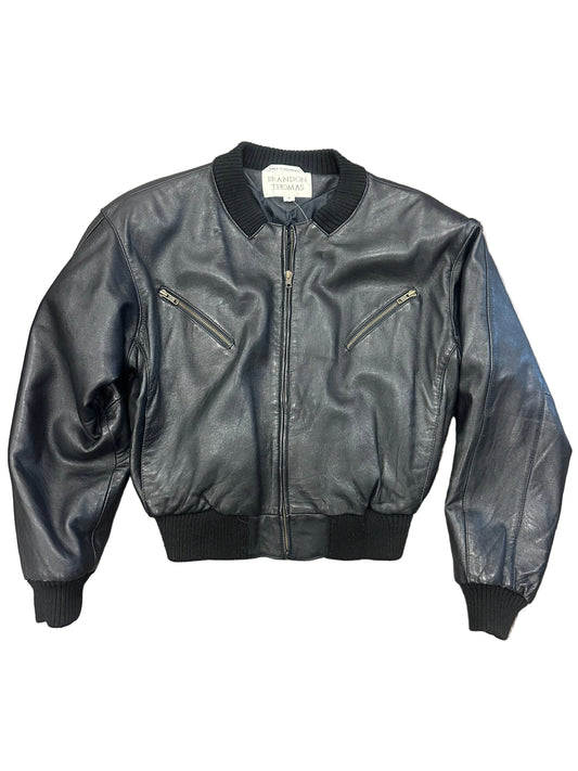 Vintage Leather Bomber Jacket