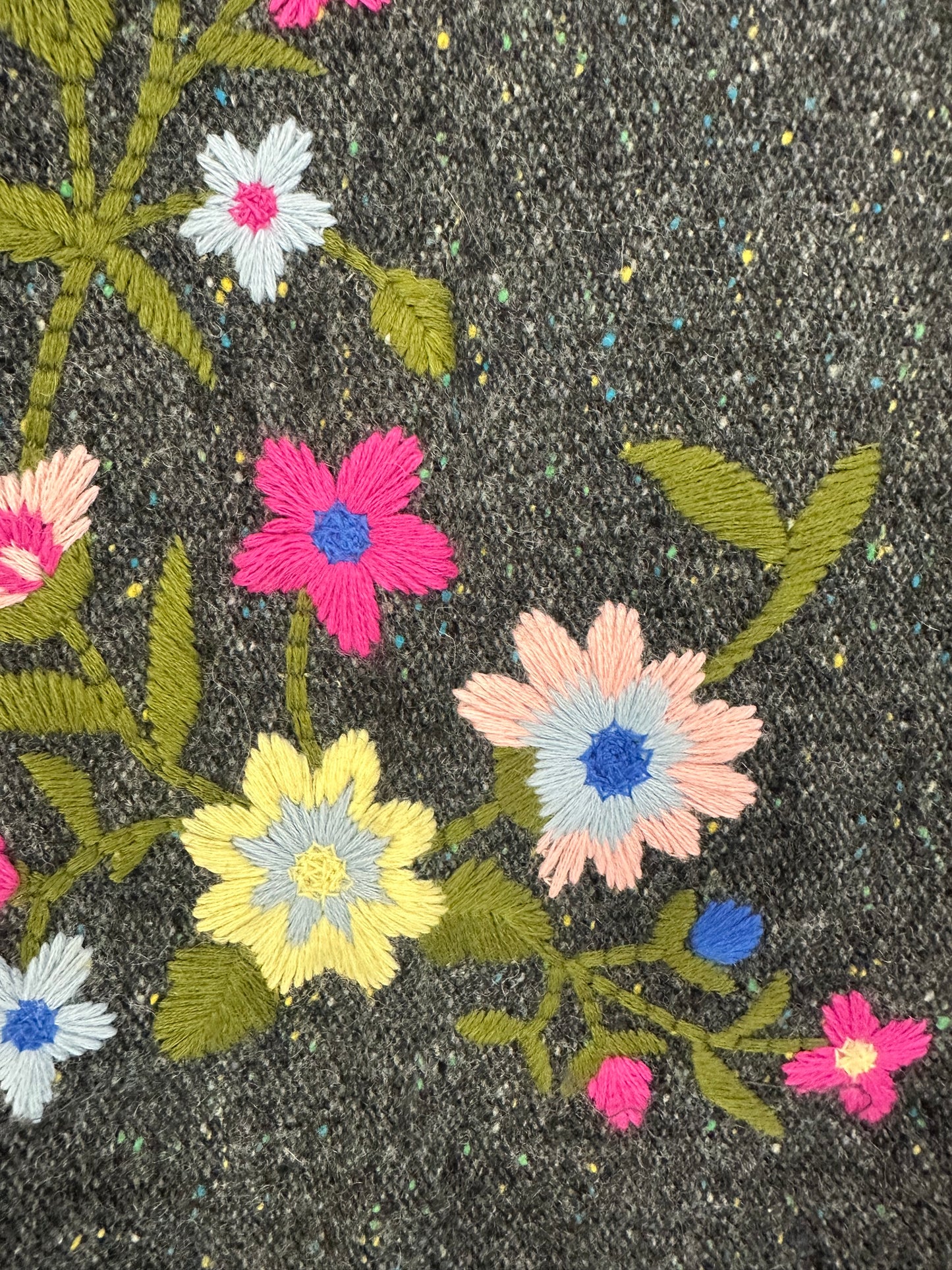 90s Moschino Embroidered Floral Tweed Trousers