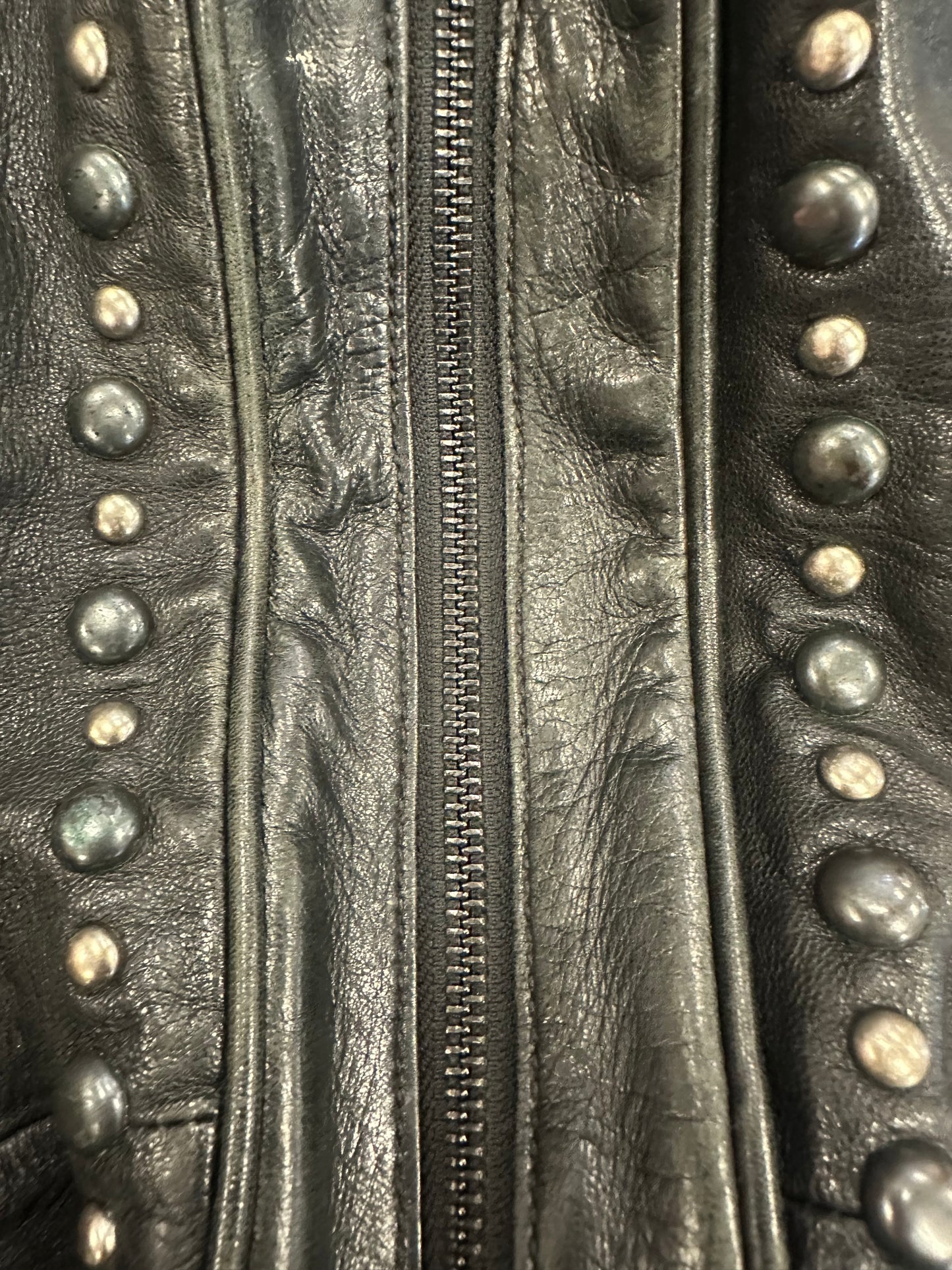Vintage Slouchy Leather Studded Handbag