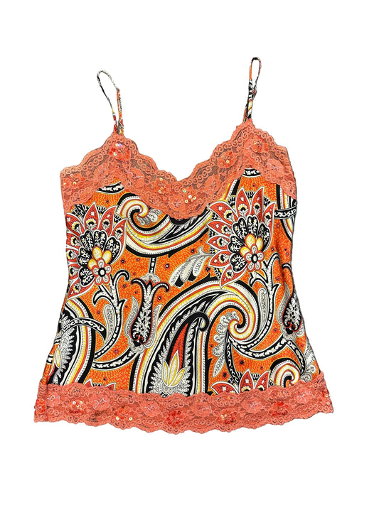 Vintage Silk Cami with Lace Embellished Trim