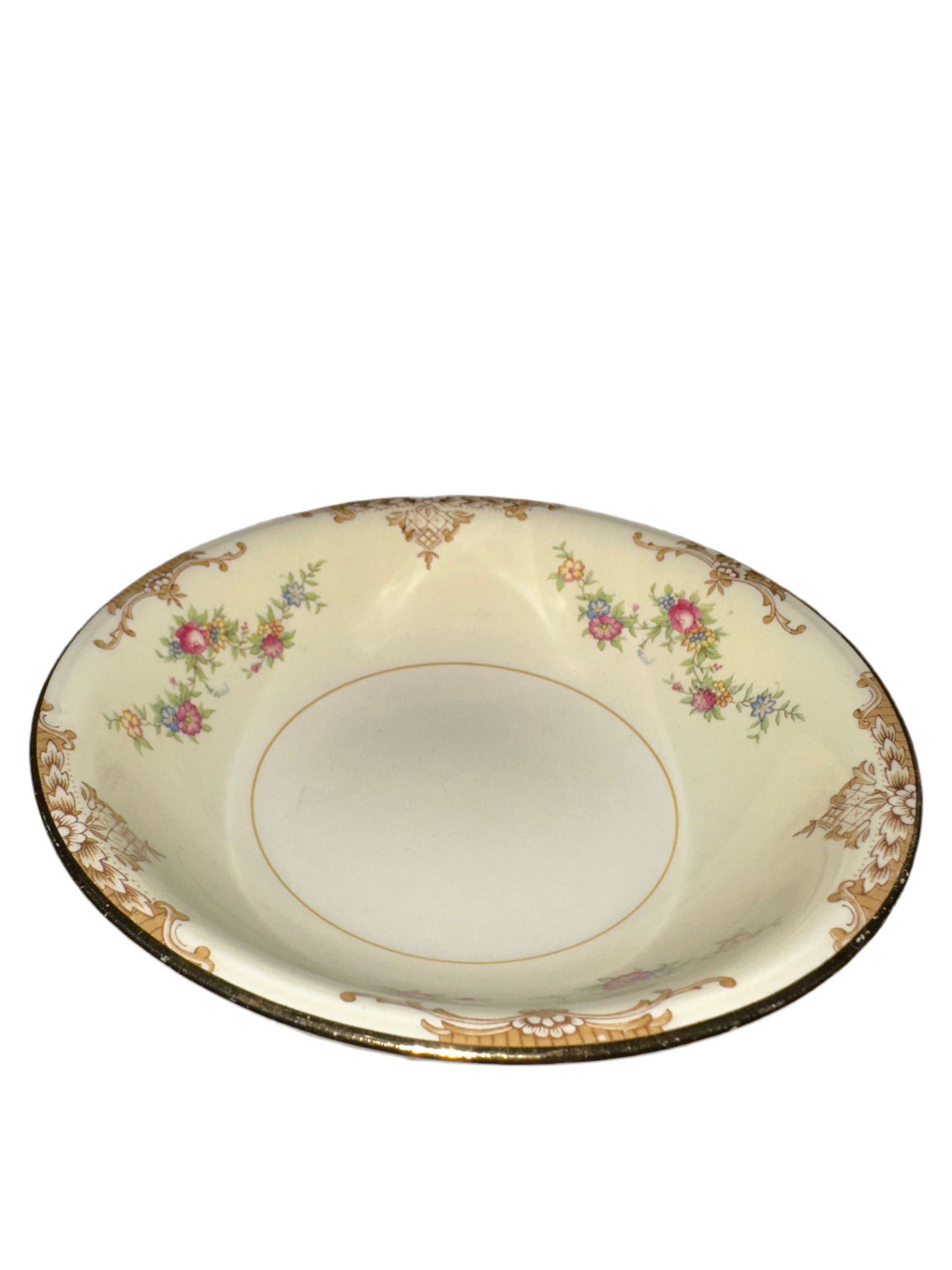 Eggshell Nautilus Floral Jewelry Catch All Dish