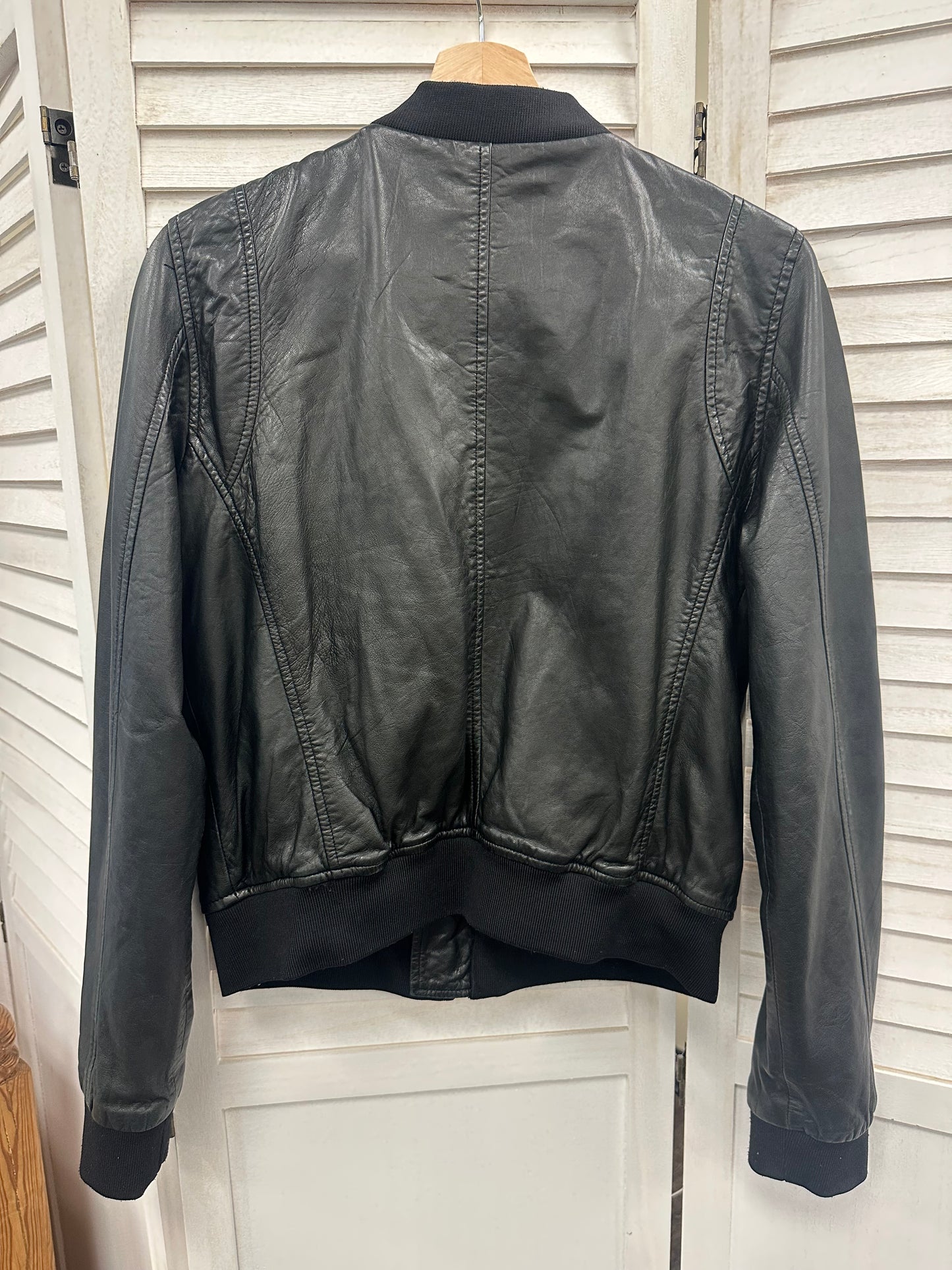 Vintage Leather Bomber Jacket