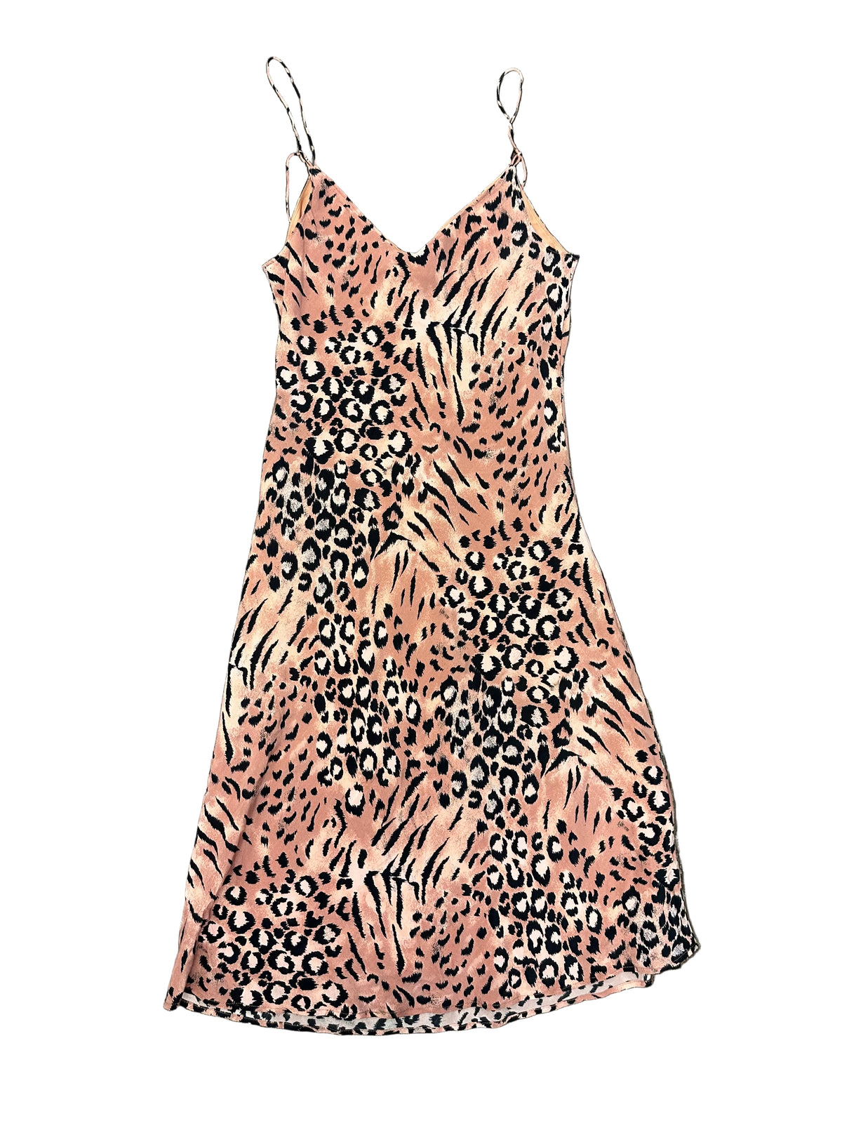 Silk Pink Leopard Midi Dress