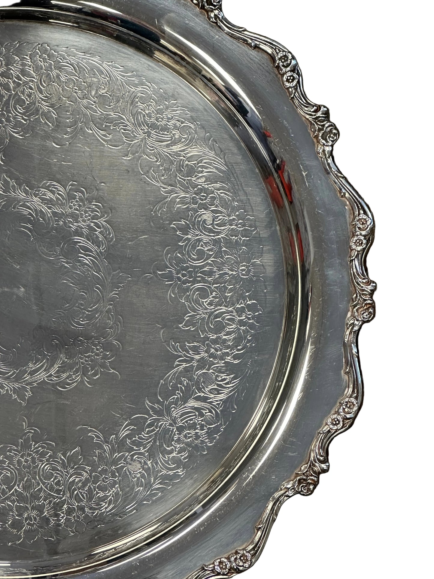 Antique Silver Round Platter
