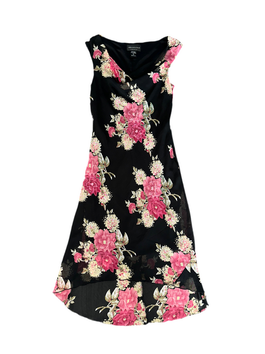 Vintage Floral Cowl Neck Dress