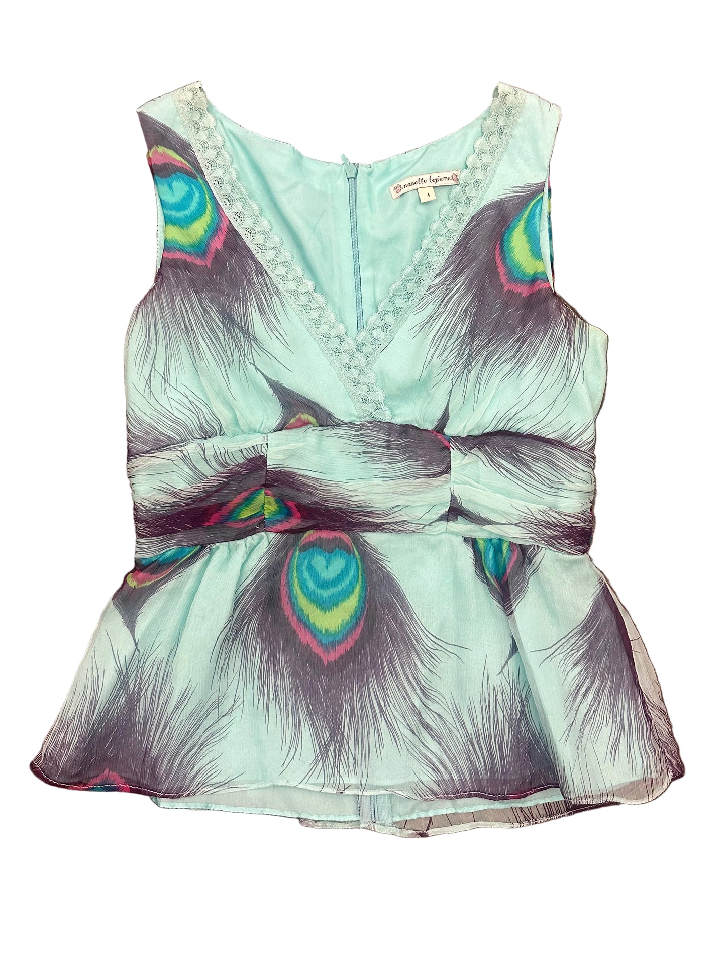 Vintage Nanette Lepore Peacock Tank Top Blouse