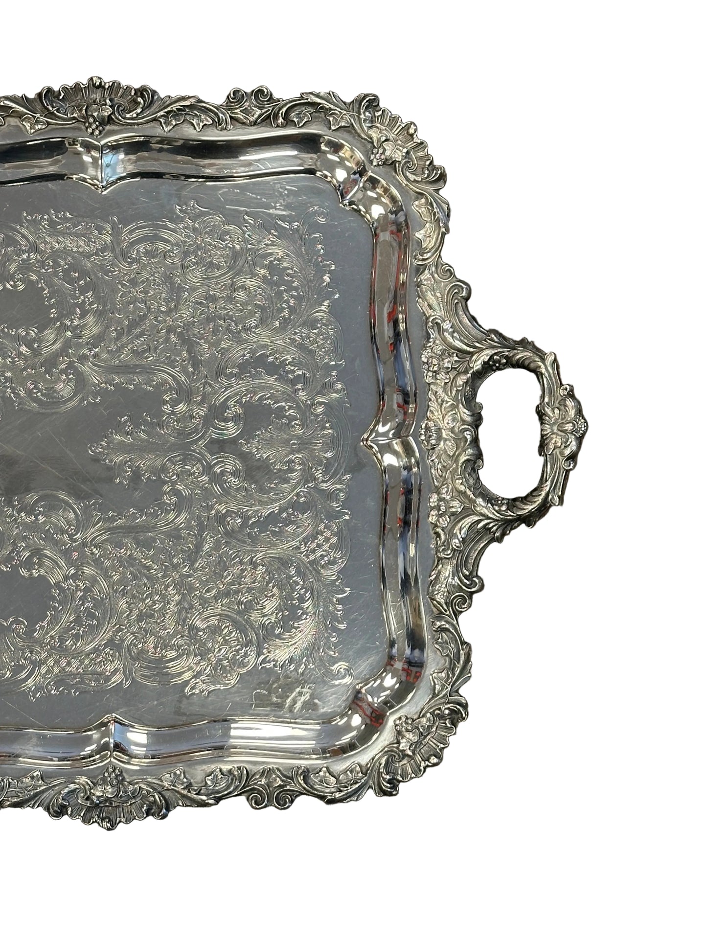 Antique Large Rectangle Silver Platter