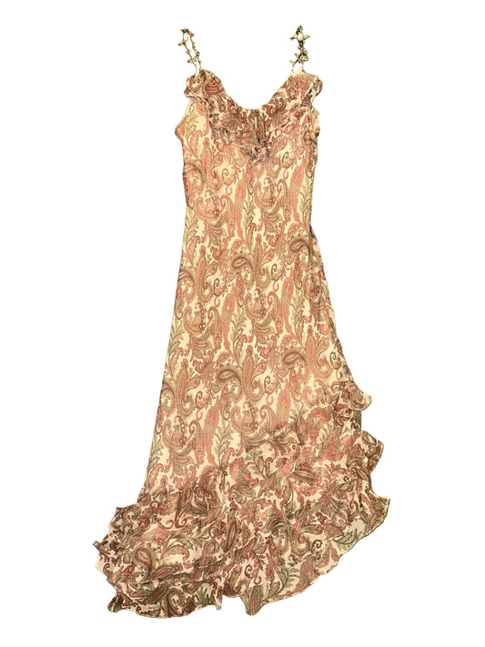 Vintage Paisley Dress with Rosette Straps