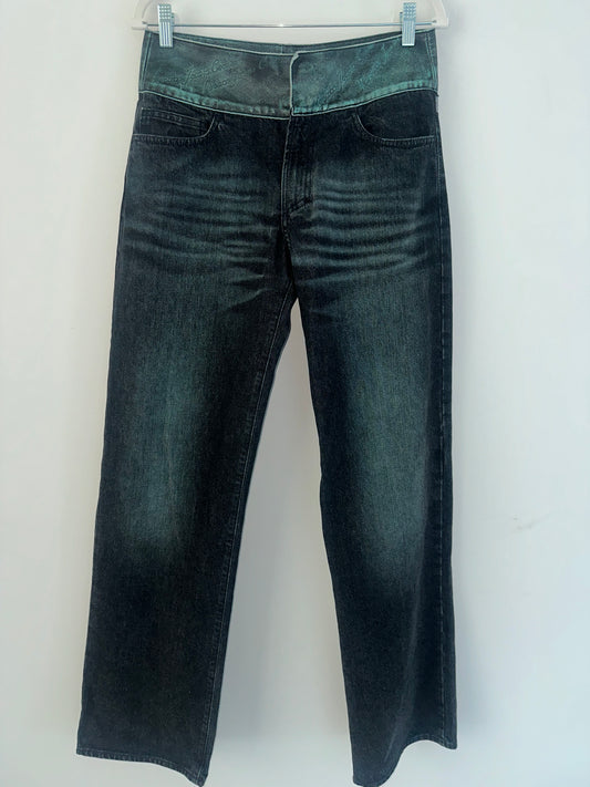 Vintage Versace Denim with Leather Waistband