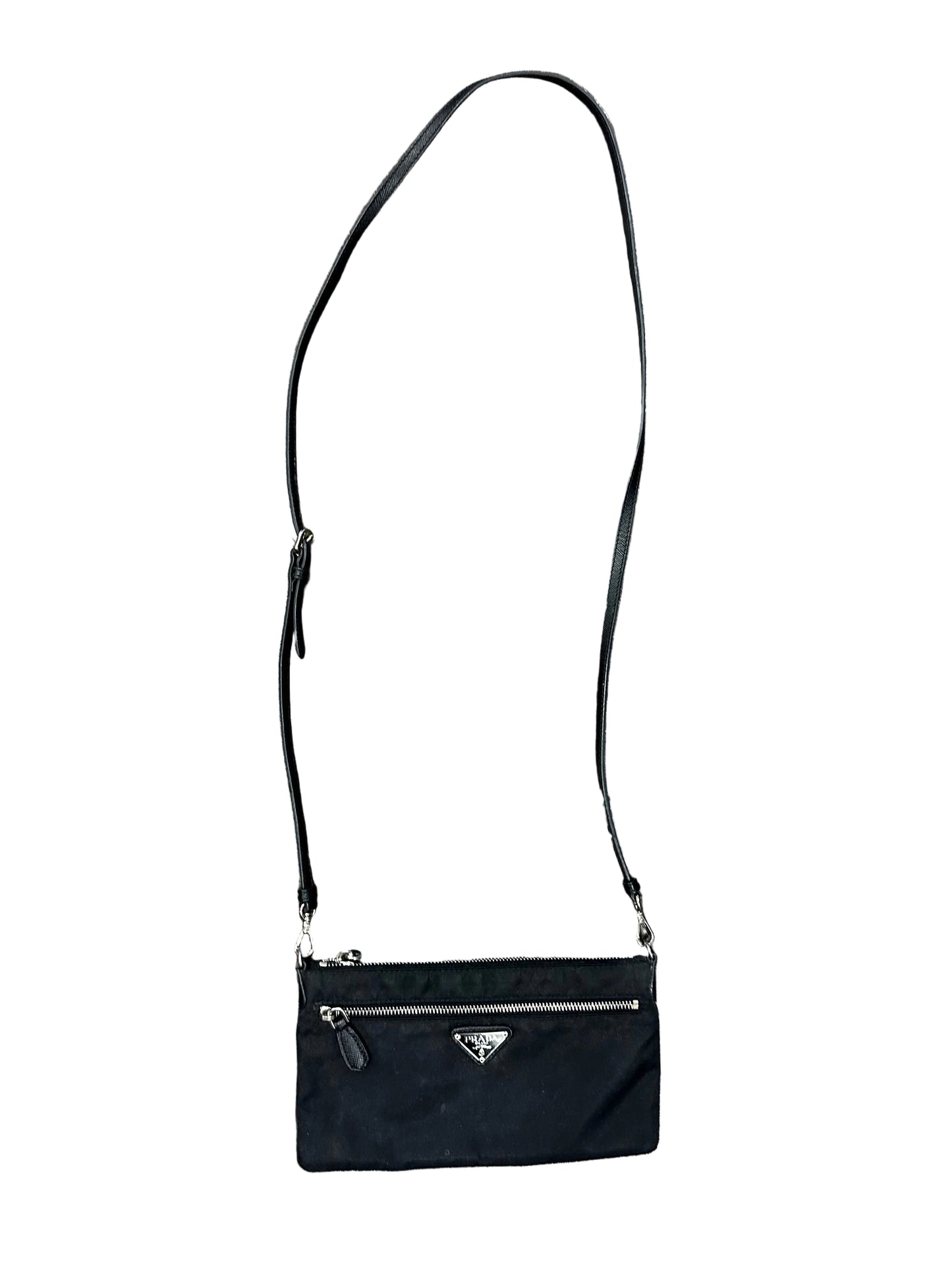 Vintage Prada Black Tessudo Nylon Crossbody Bag