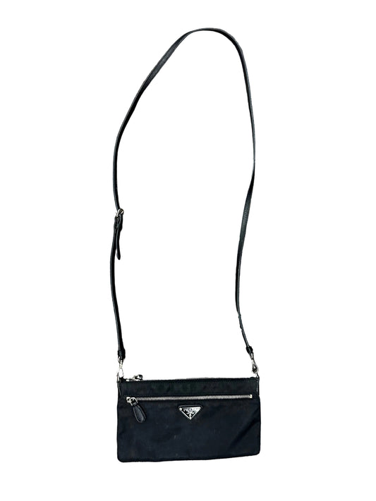 Vintage Prada Black Tessudo Nylon Crossbody Bag