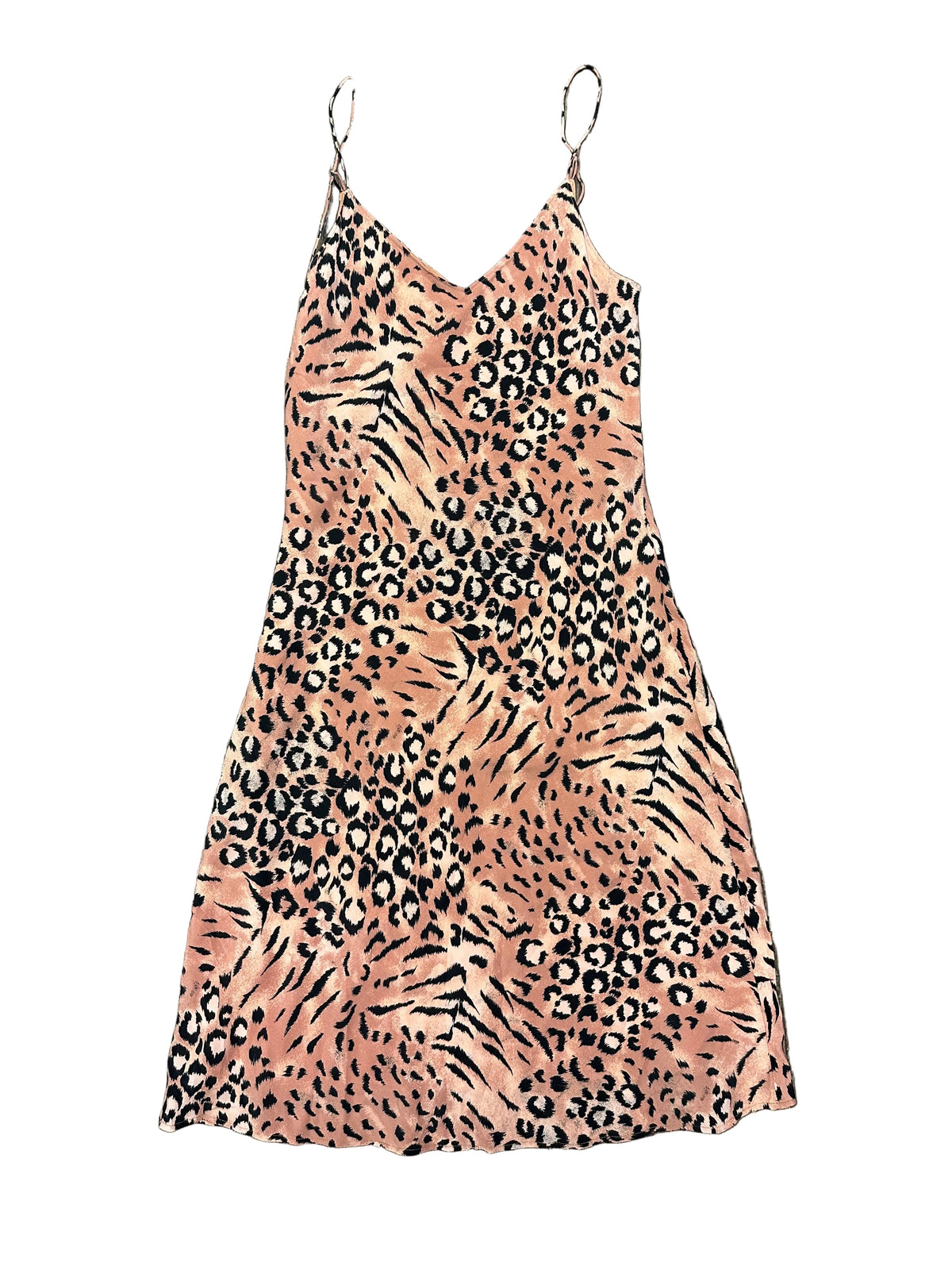 Silk Pink Leopard Midi Dress