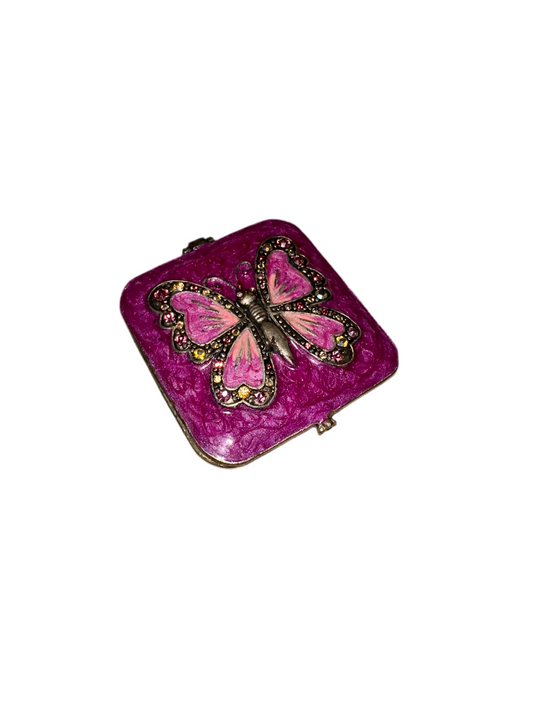 Vintage Butterfly Compact Mirror