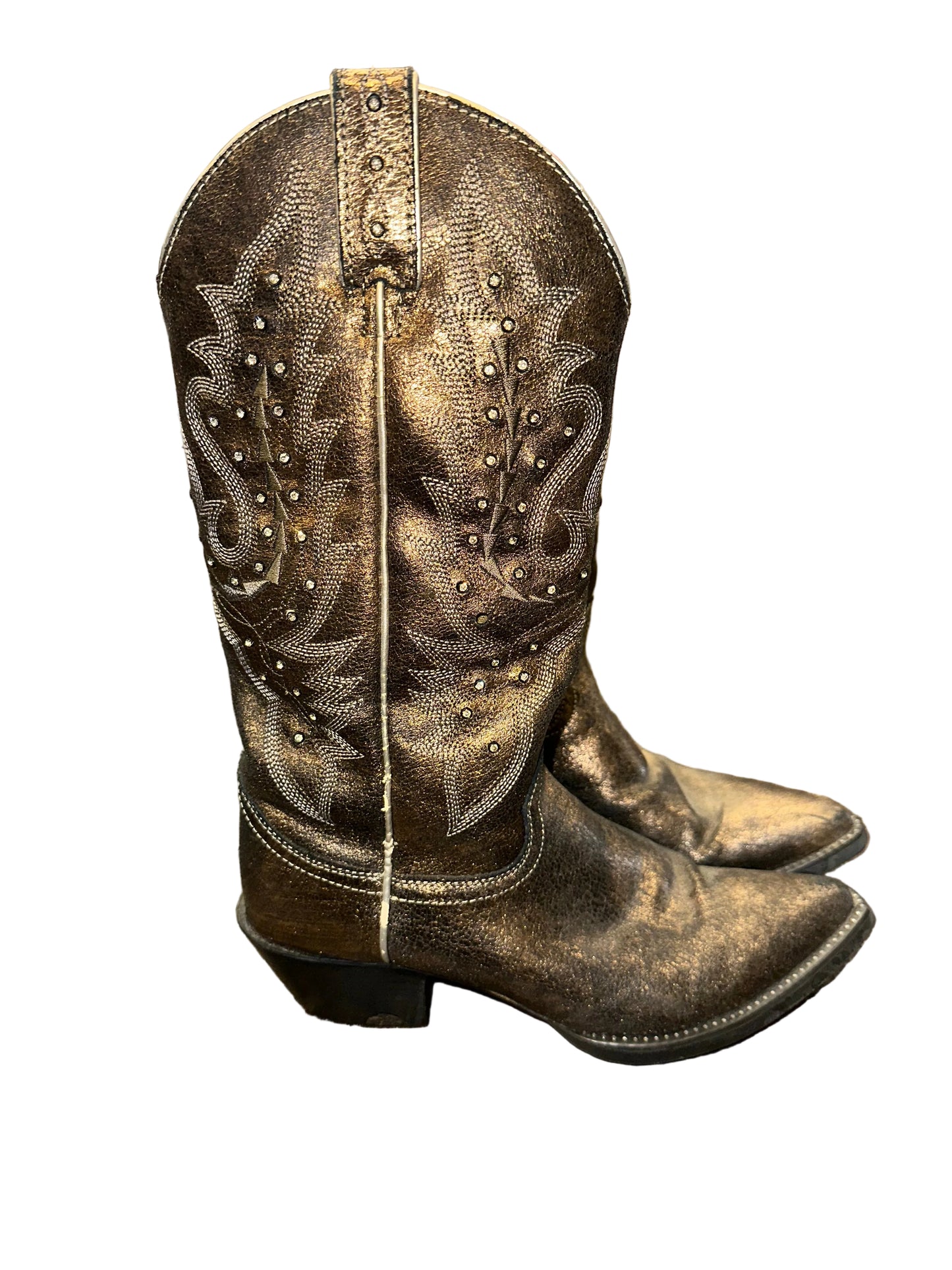 Vintage Metallic Rhinestone Cowboy Boots