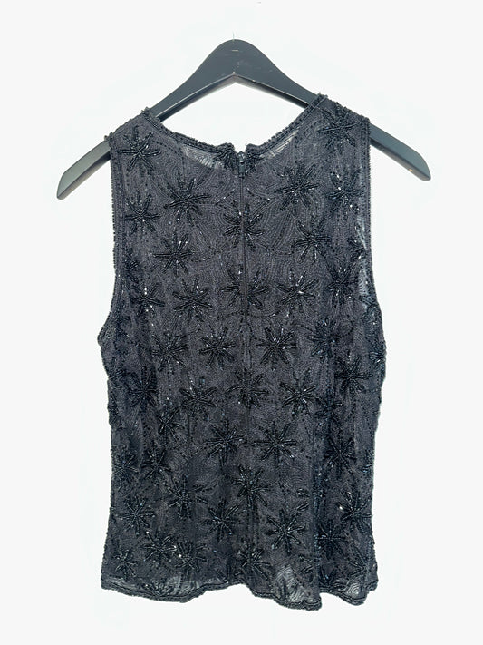 Vintage Sheer Embellished Tank Top