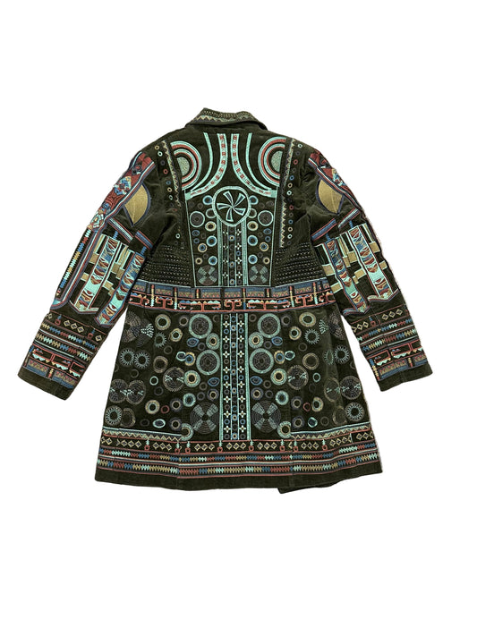 Vintage Embroidered Studded Statement Coat