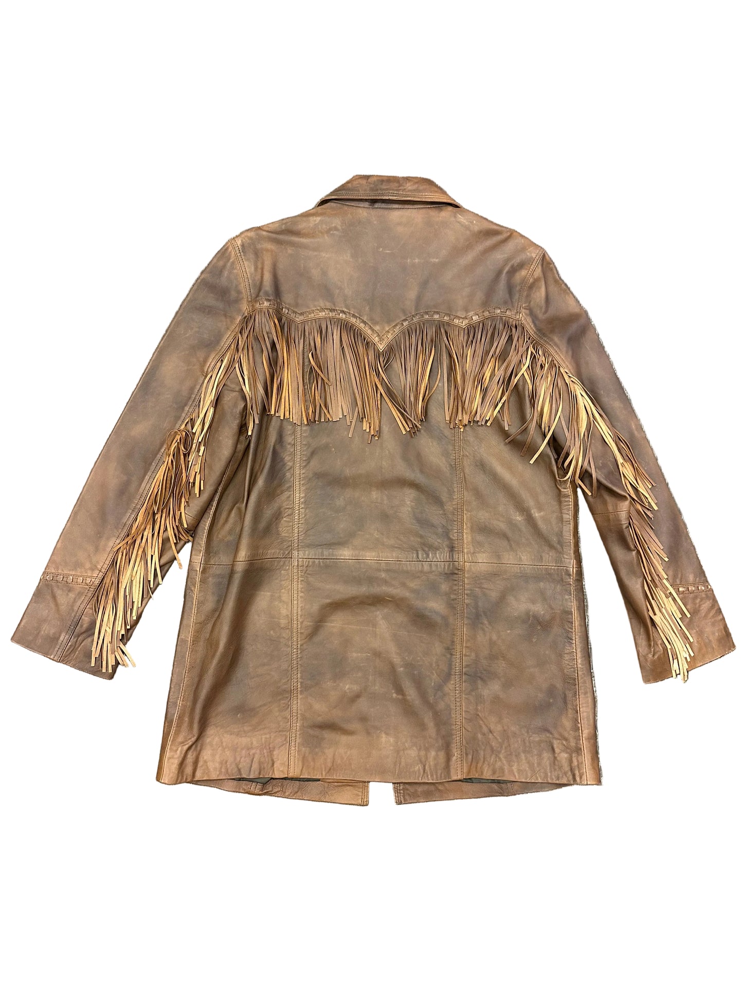 Vintage Leather Fringe Trench
