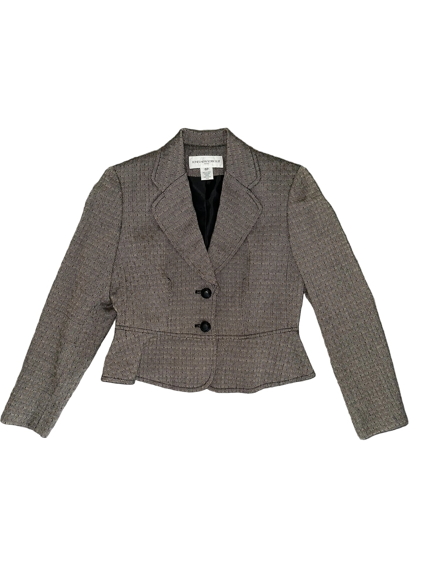 Vintage Peplum Style Cropped Blazer