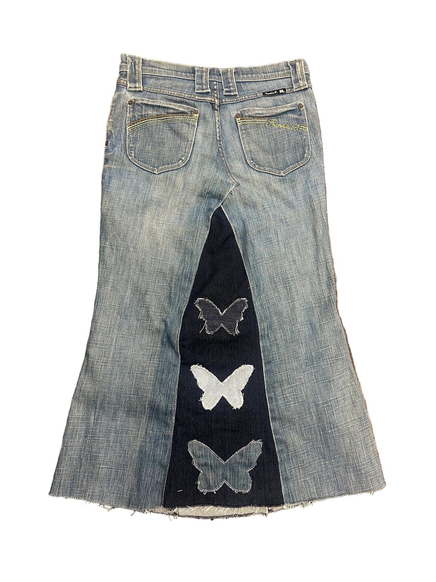 Vintage Frankie B. Long Denim Butterfly Skirt
