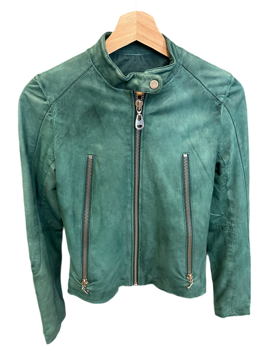 Vintage Turquiose Leather Jacket