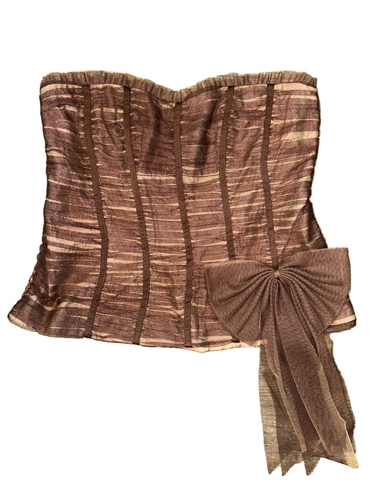 Vintage Bow Strapless Blouse