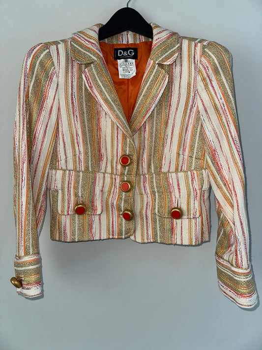 Vintage Dolce and Gabbana Orange Striped Jacket