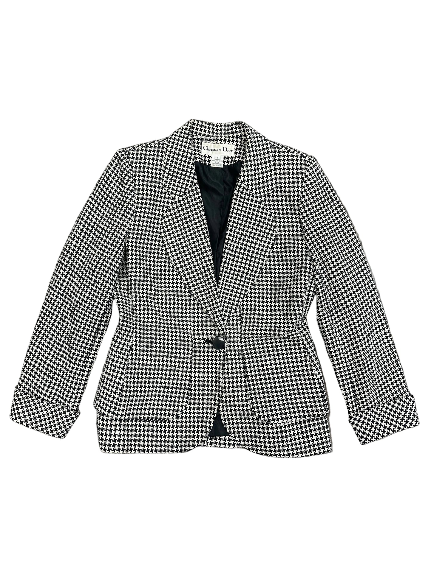 Vintage Christian Dior Houndstooth Blazer