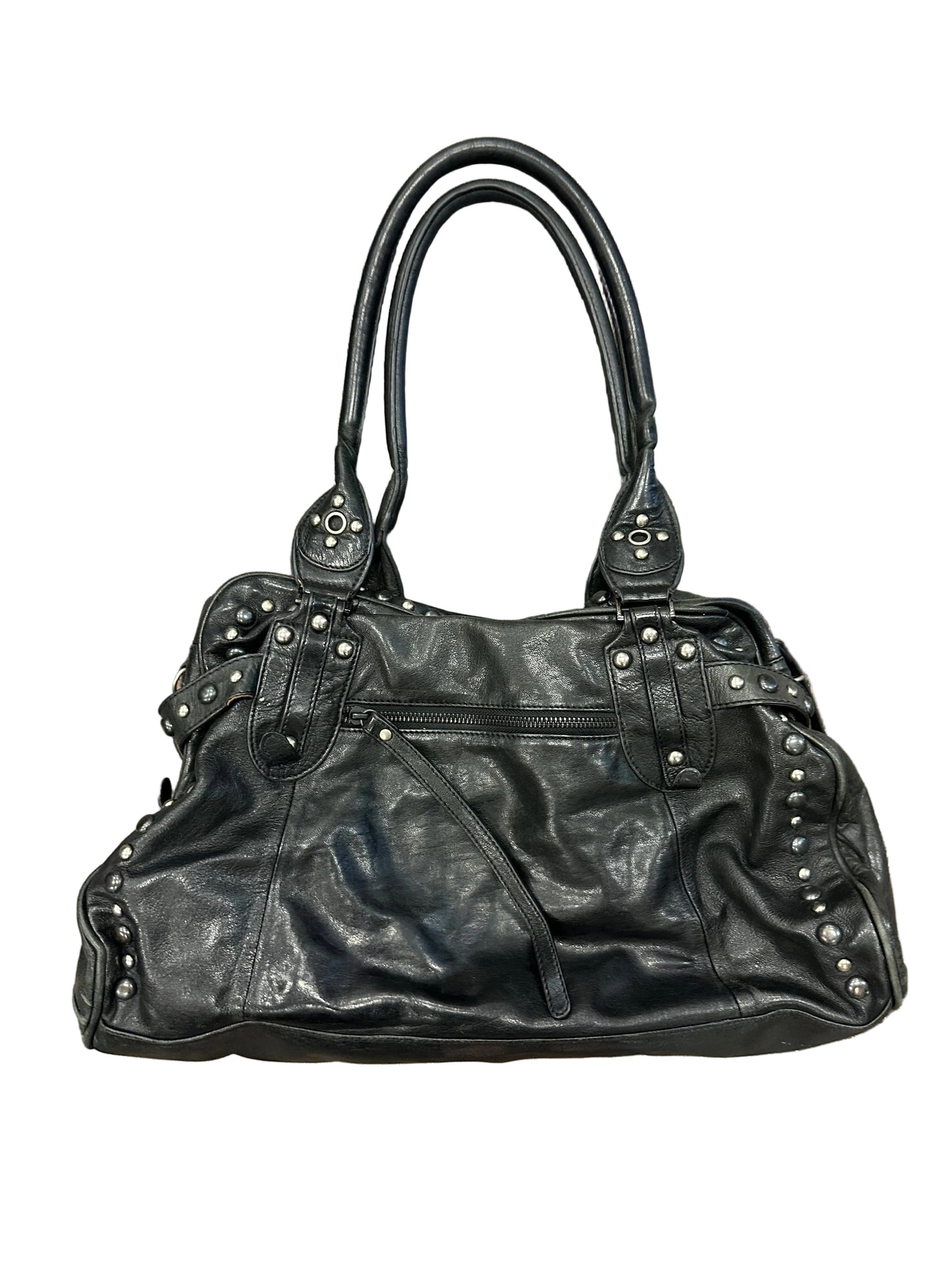 Vintage Slouchy Leather Studded Handbag