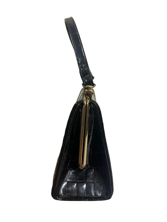 Vintage Leather Croc Embossed Handbag