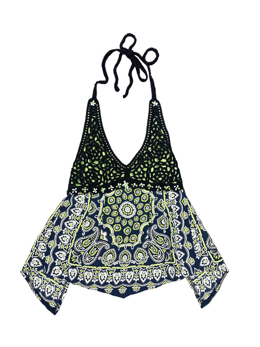 Vintage Nanette Lepore Crochet & Silk Halter Top