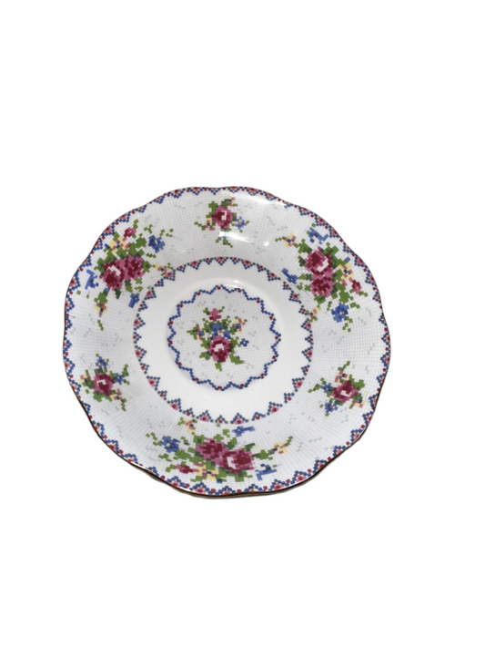 Antique Needlepoint Teacup