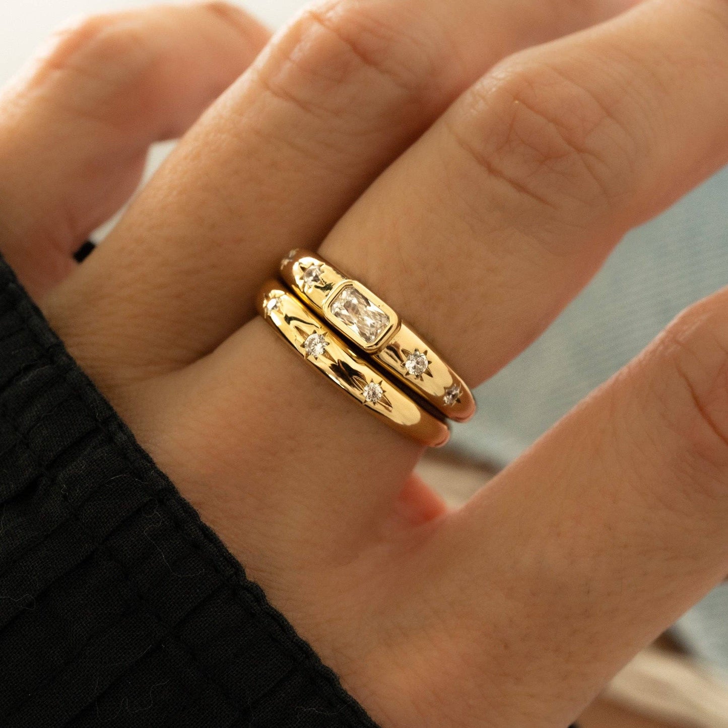Gold Plated Starburst Ring