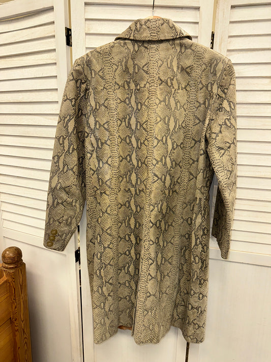 Vintage Leather Snake Print Trench